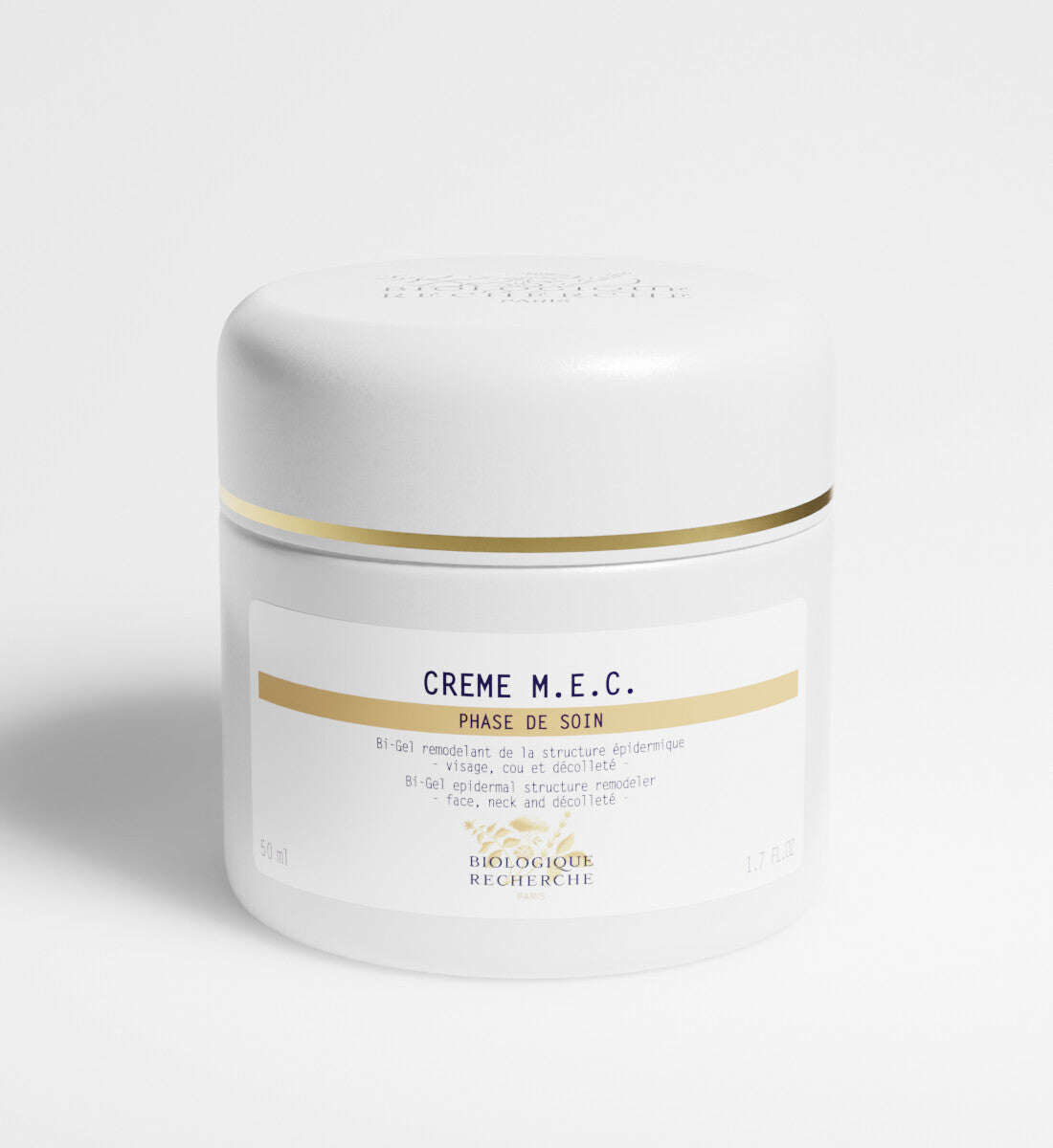 Crème MEC Biologique Recherche - Crema facial hidratante 50ml en tarro blanco con detalles dorados, crema facial nutritiva y reparadora para pieles secas o deslipidadas