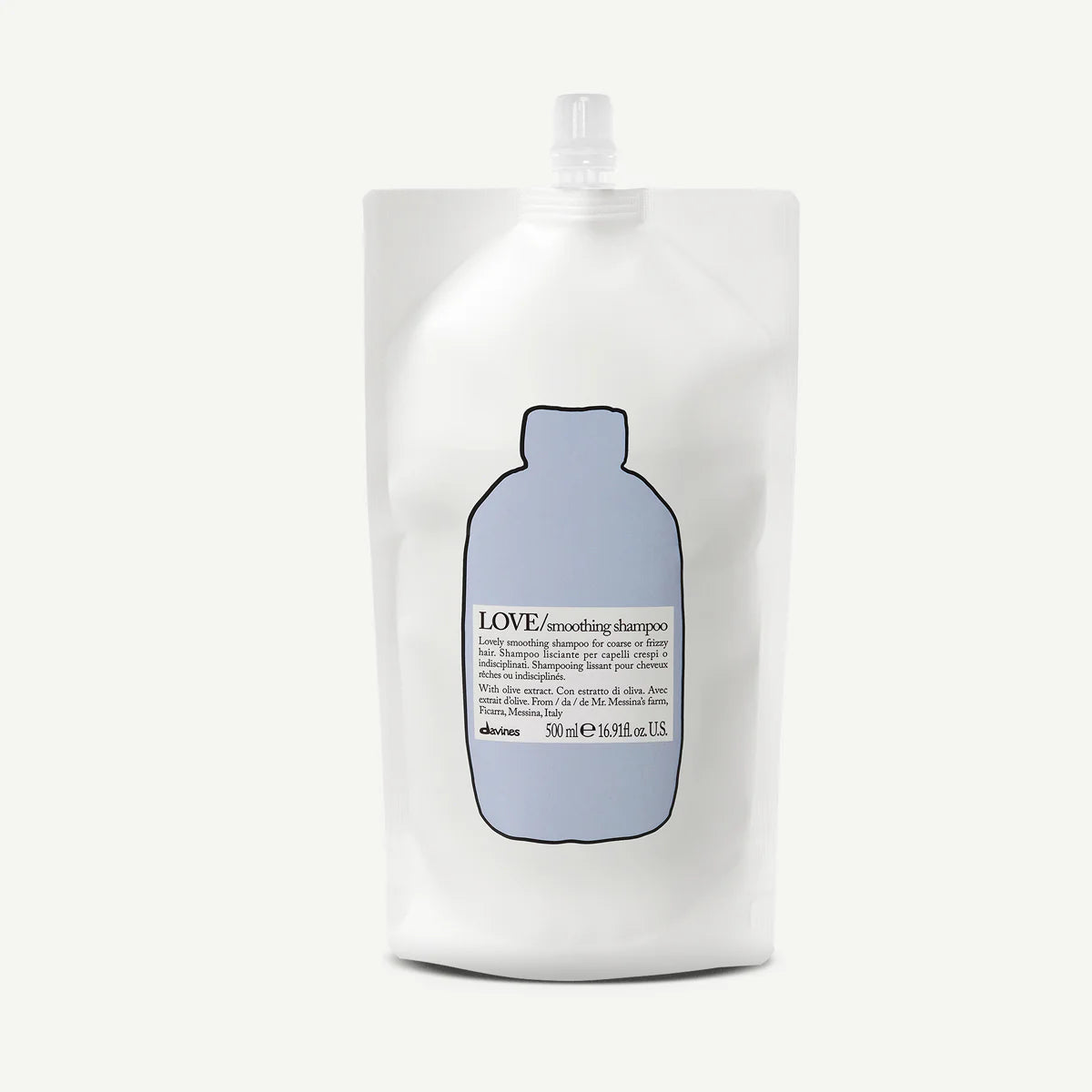 LOVE Smoothing Refill 500ml Champú disciplinante para cabello encrespado y rebelde