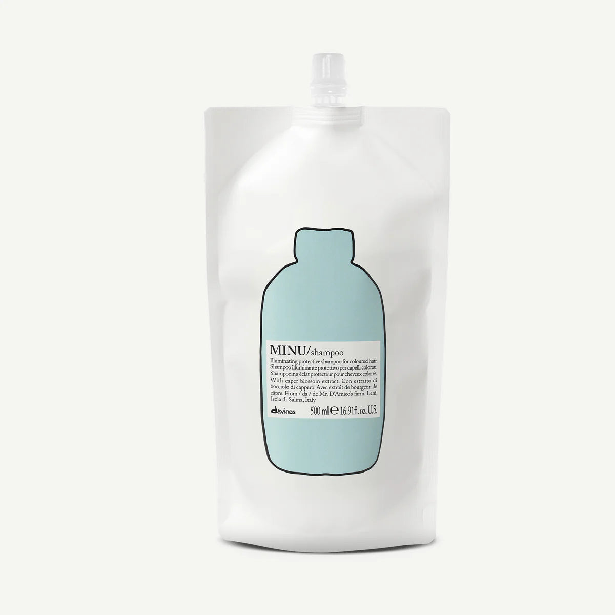 MINU Refill 500ml + Recarga 250ml Champú iluminador y protector para cabellos teñidos