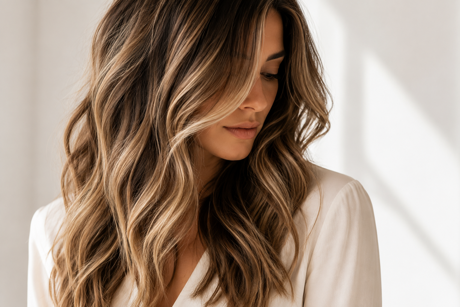 Cabello ondulado con balayage dorado — Los más vendidos