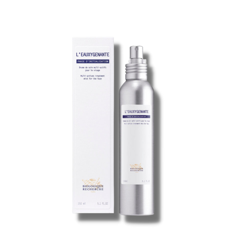 L´eauxygénante de Biologique Recherche, bruma facial oxigenante en spray, formulada para hidratar, iluminar y proteger la piel de la contaminación