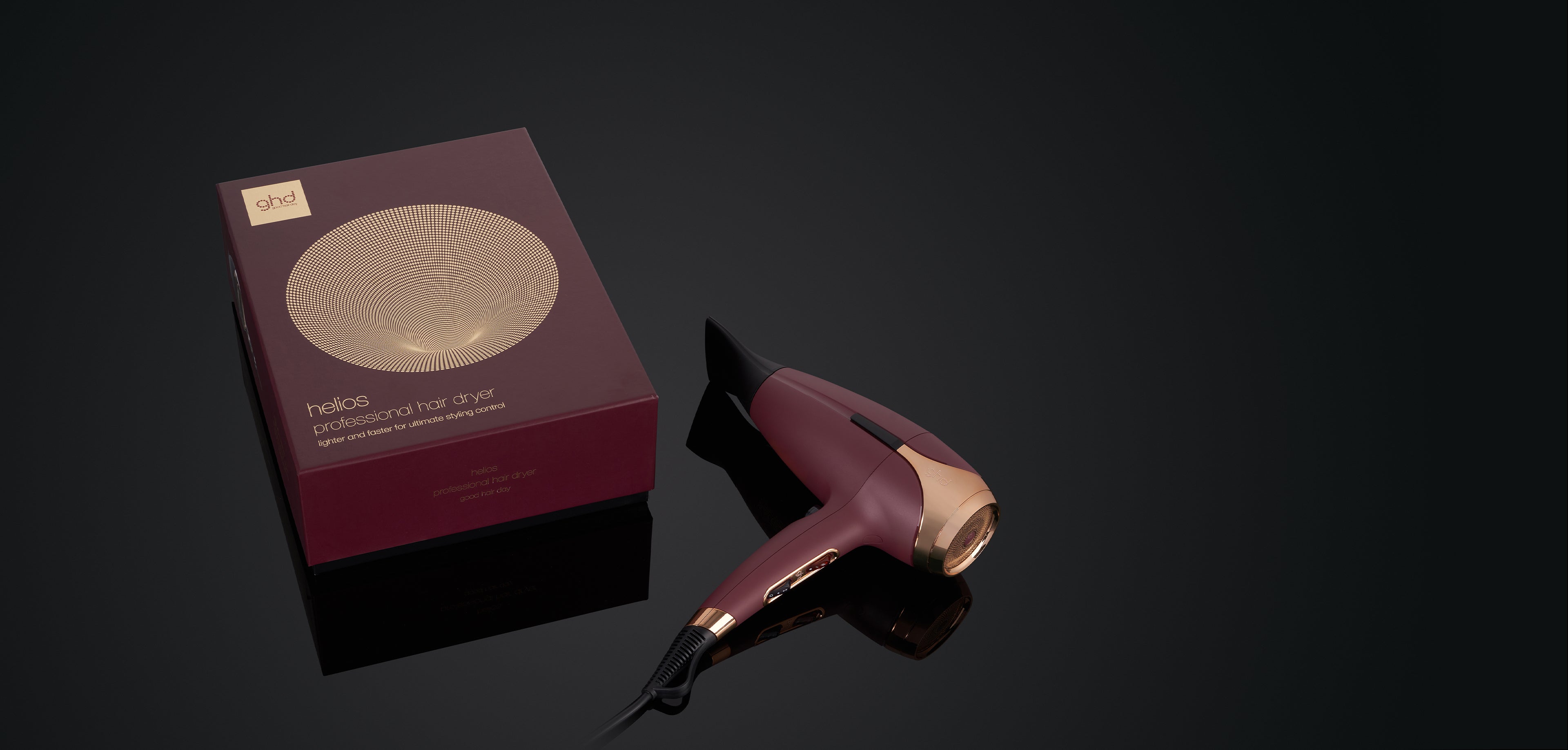 Secador GHD Helios Burdeos Profesional - Motor Brushless 2200W