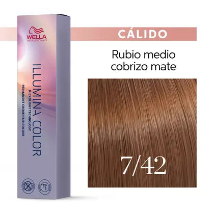 Wella Professionals ILLUMINA COLOR 7/42 RUBIO MEDIO COBRIZO MATE 60ml