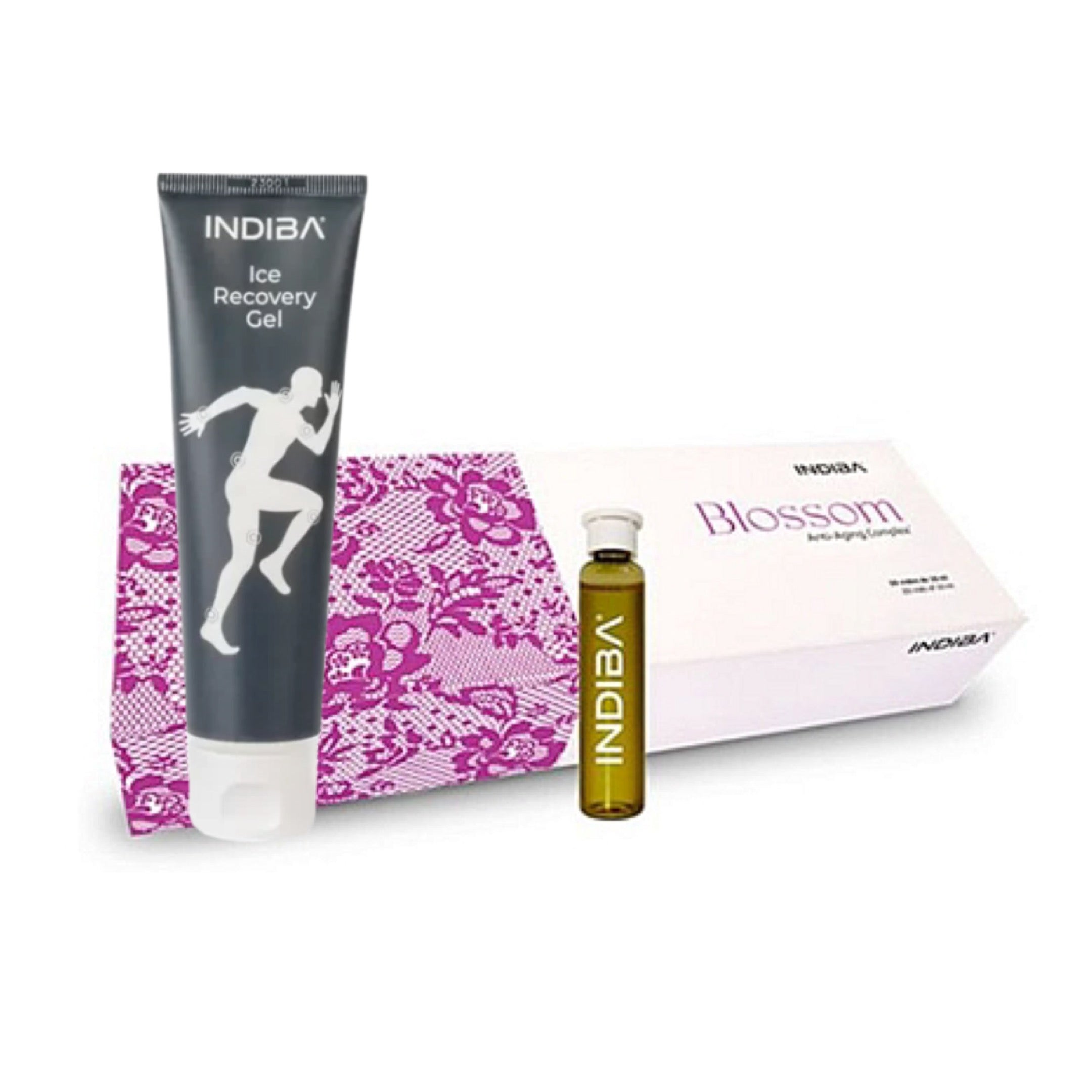 Pack Reafirmante Indiba: Ice Recovery Gel + Blossom Nutricosmética