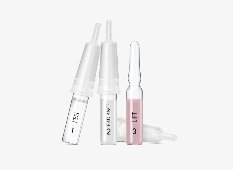 Natura Bissé DIAMOND Instant Glow Trio de ampolas para a pele perfeita. Casca. Radiância. elevação